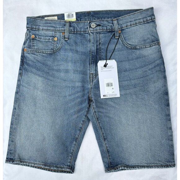 Levis 412 Mens Slim Fit Stretch Shorts Size 33x11 Blue Medium Wash. New. - Picture 3 of 13